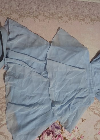 Bebe Mavisi Mini Kadın Elbise + Bebe Mavisi Topuklu Ayakkabı