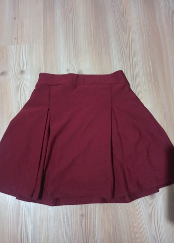 Bordo Mini Şort Etek