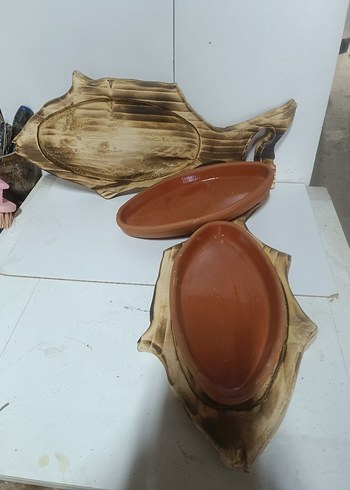 Ahşap Sanat Balık şekilli kahverengi parlak kek kalıpları
