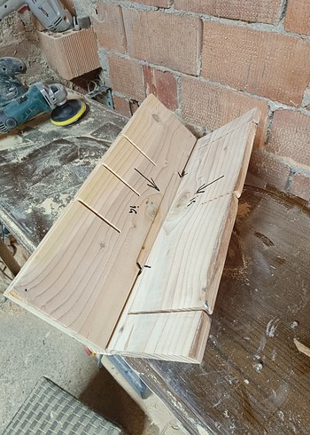 45 derece alçıpan kesme tahtası - Görsel 2