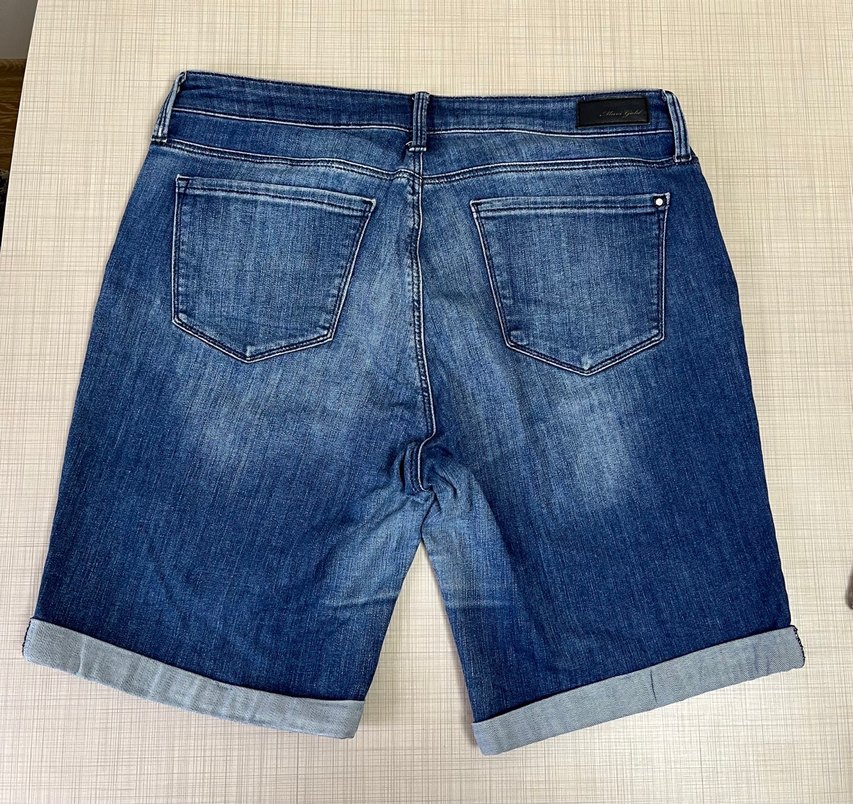 Mavi , Midi Boy  Denim kadın Şort - Görsel 2