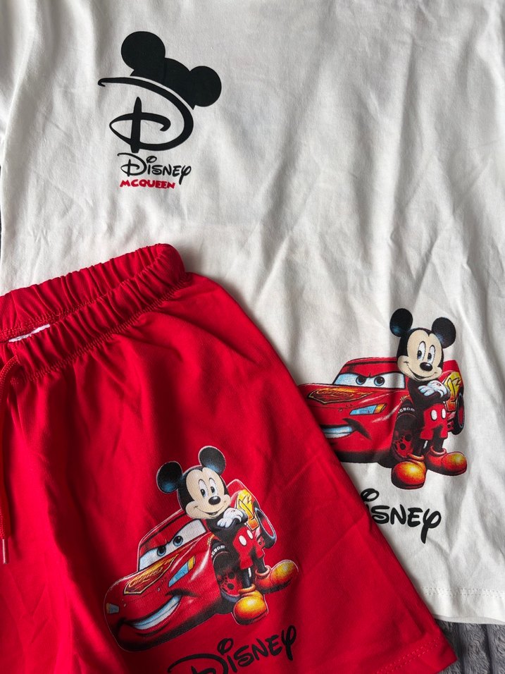 Erkek Çocuk Pamuklu Disney Baskılı Şortlu Takım - Görsel 3