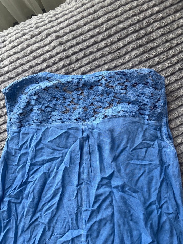 Mavi Kolsuz V Yaka Hamile Bluz - Görsel 2