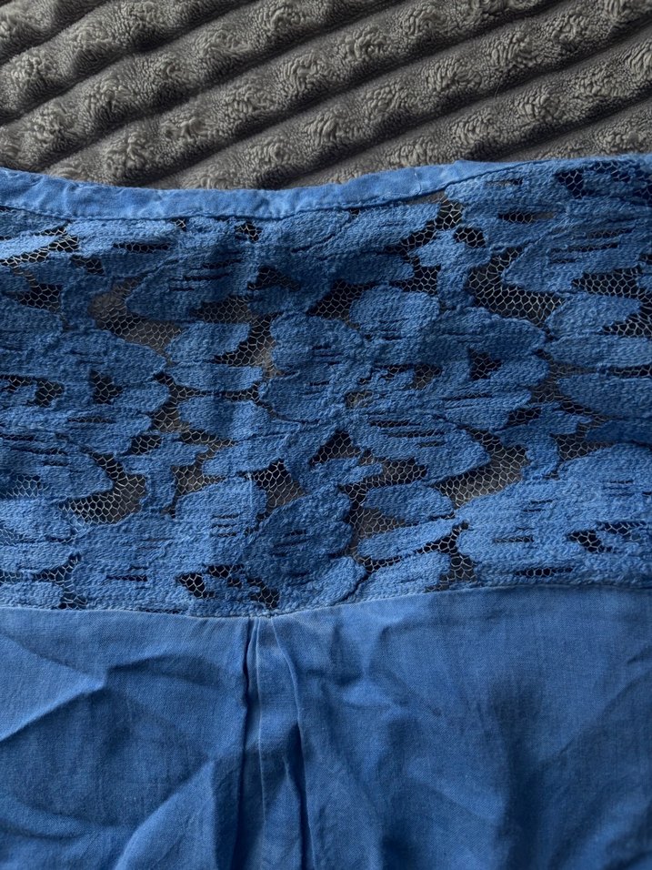 Mavi Kolsuz V Yaka Hamile Bluz - Görsel 3