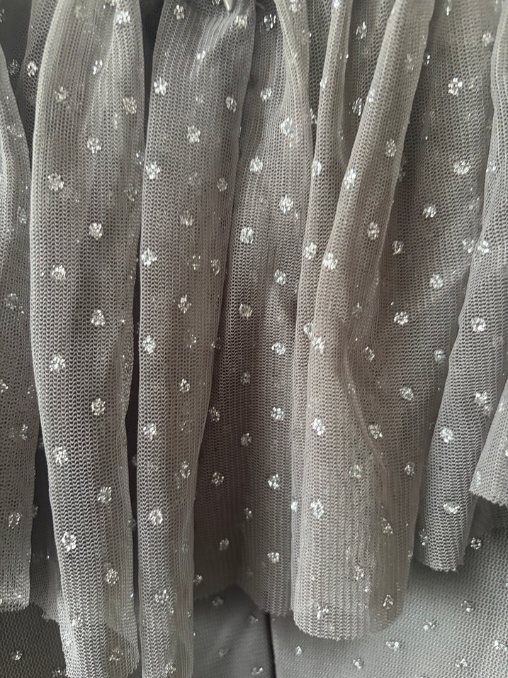 Gri Puantiyeli Kız Elbise - Görsel 5