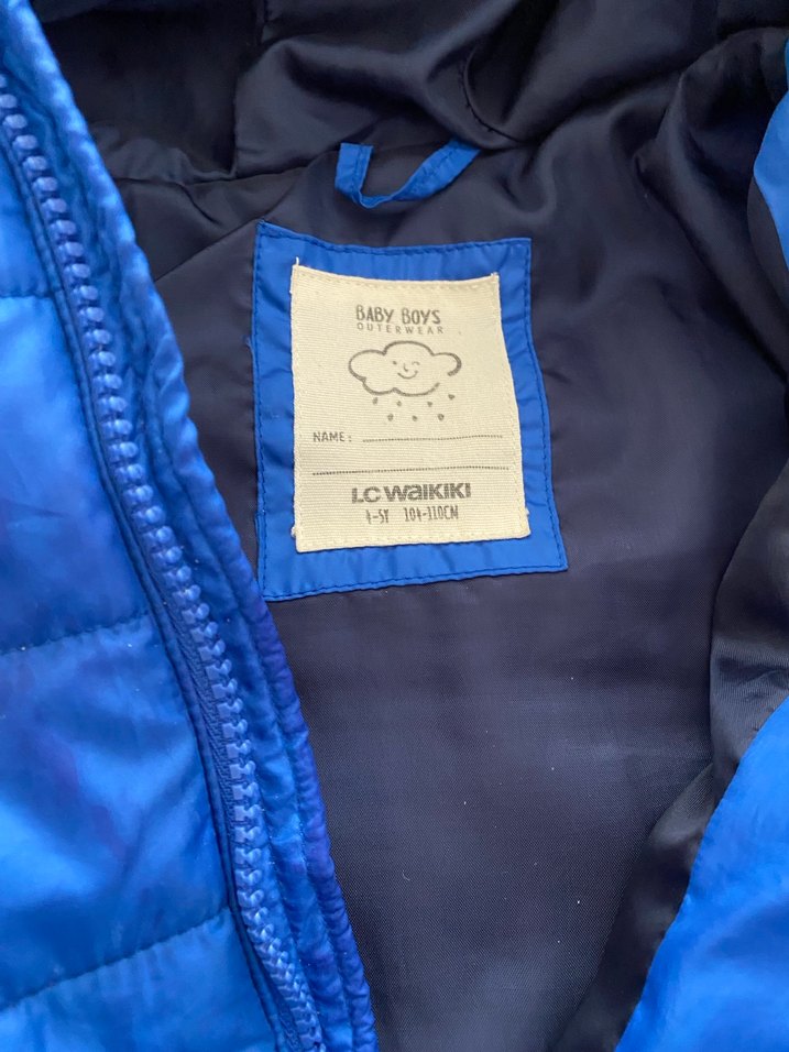 4-5 Yaş Kapüşonlu Mavi Mevsimlik Fermuarlı Mont - Görsel 2