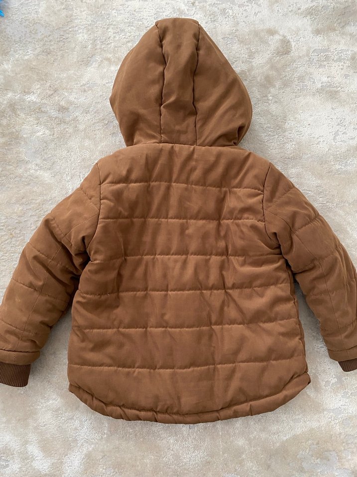 Kahverengi Erkek Çocuk Kapüşonlu Mont - Görsel 3