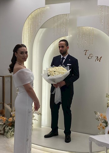 38 Beden Ye Noiss Valeria M Beden Uzun Beyaz Nişan Elbisesi