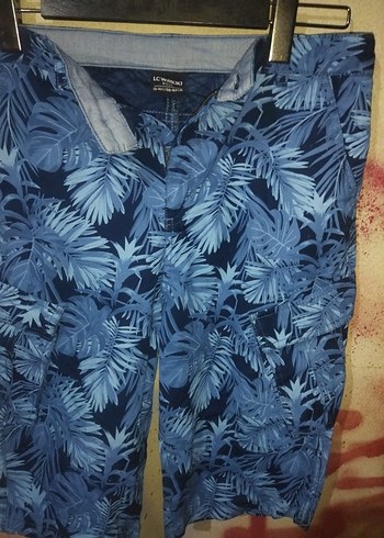 Lacivert Desenli Erkek Midi Yüzme Şortu - Görsel 5