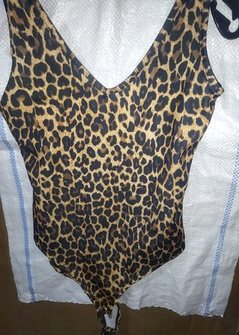 Leopar Desenli Dantelli Kadın Monokini - Görsel 5