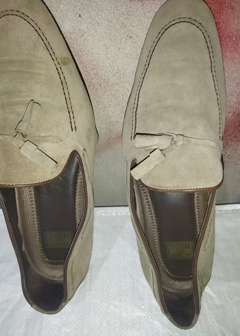 Loro Piana Bej Süet Erkek Klasik Loafer Ayakkabı