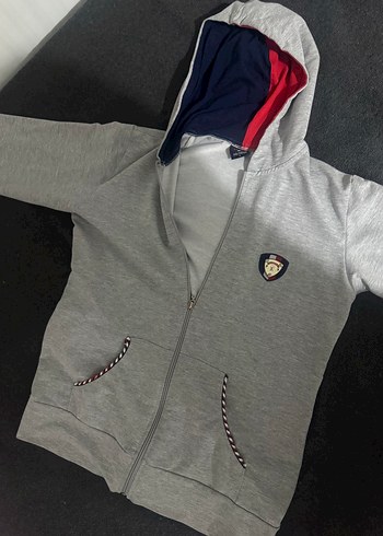 l Beden Tommy Hilfiger Gri Kapüşonlu Hırka-Ceket