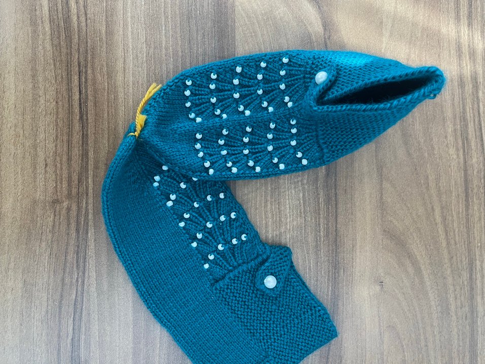 Nakışlı Turkuaz Kadın patiği - Görsel 3