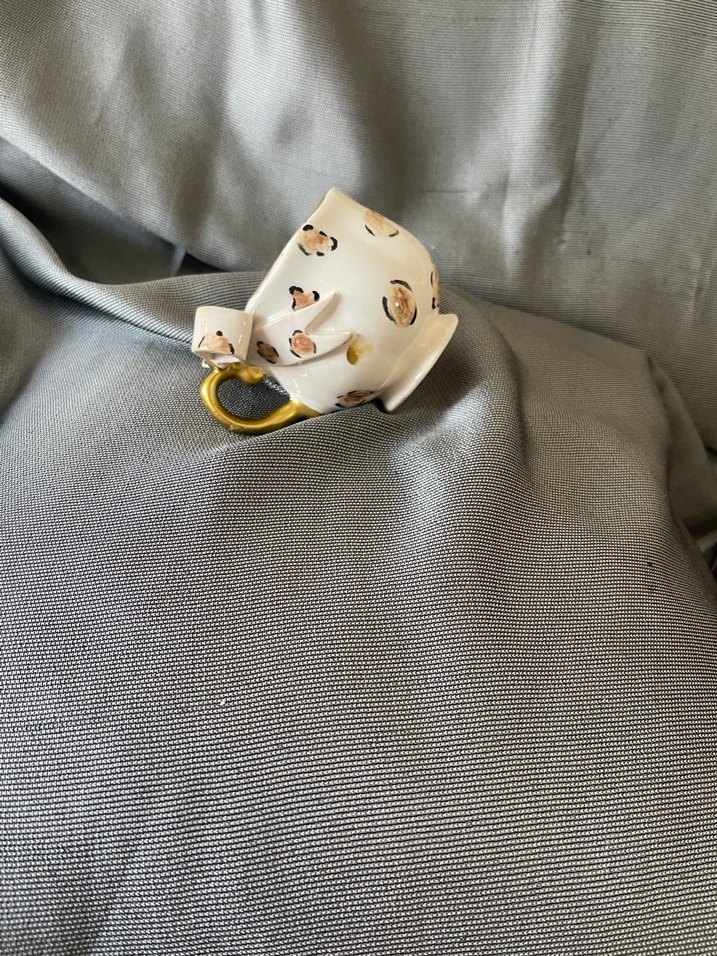 Çiçek Detaylı Beyaz Mini Fincan - Görsel 5