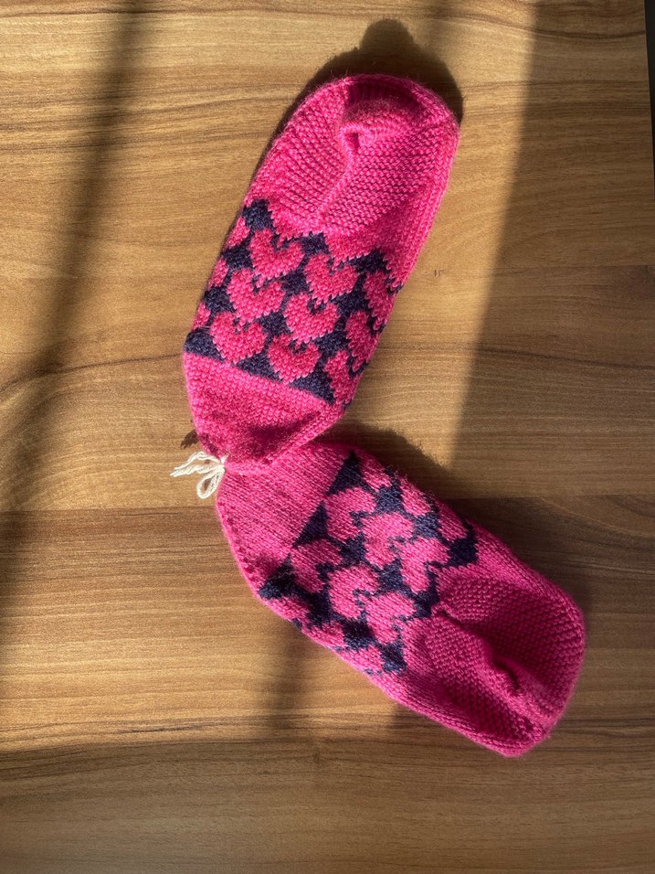 Kadın Pembe Örgü patik - Görsel 3