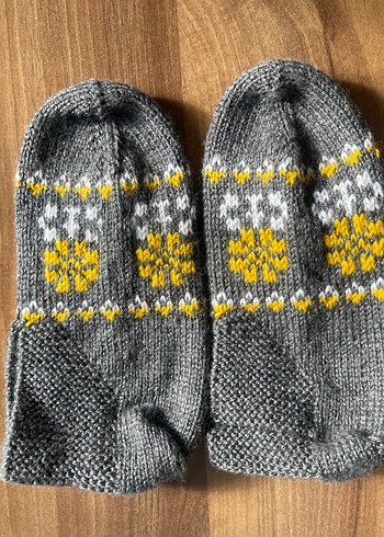 Nakışlı Gri patik - Görsel 2