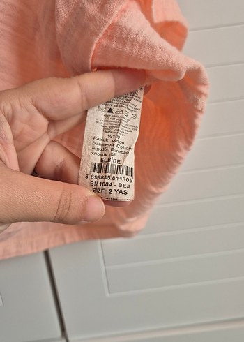 24-36 Ay Beden Nakışlı Pembe Kız Çocuk Elbisesi