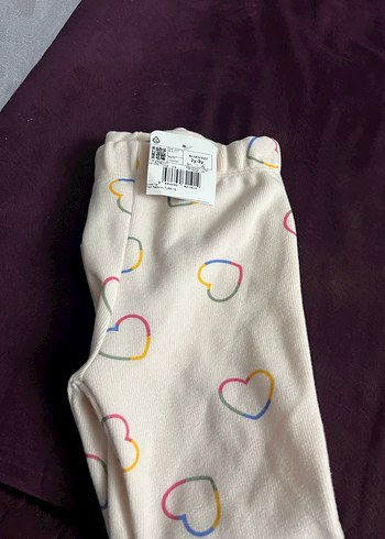 Kız Çocuk Pastel Renkli Kalpli Pamuk Tayt - Görsel 4