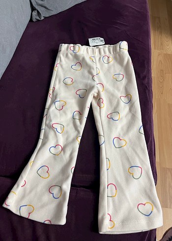 Kız Çocuk Pastel Renkli Kalpli Pamuk Tayt - Görsel 2