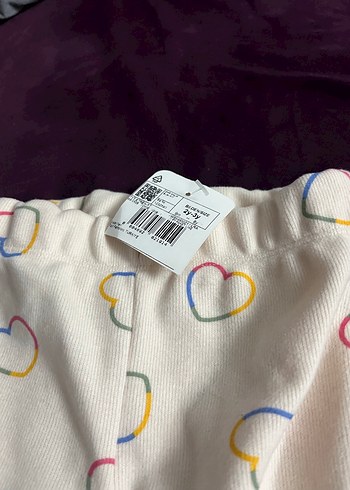 Kız Çocuk Pastel Renkli Kalpli Pamuk Tayt - Görsel 3