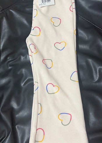 Kız Çocuk Renkli Kalpli Tayt - Görsel 4