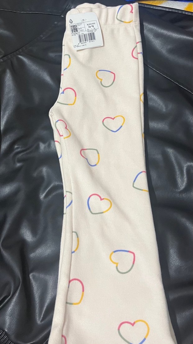 Kız Çocuk Renkli Kalpli Tayt - Görsel 4