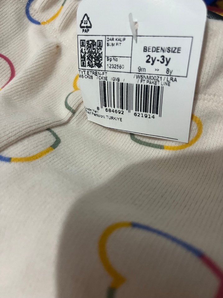 Kız Çocuk Renkli Kalpli Tayt - Görsel 3