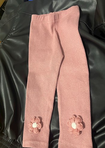 Düğmeli Pembe Kız Çocuk Tayt - Görsel 2