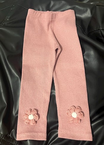 Düğmeli Pembe Kız Çocuk Tayt - Görsel 3