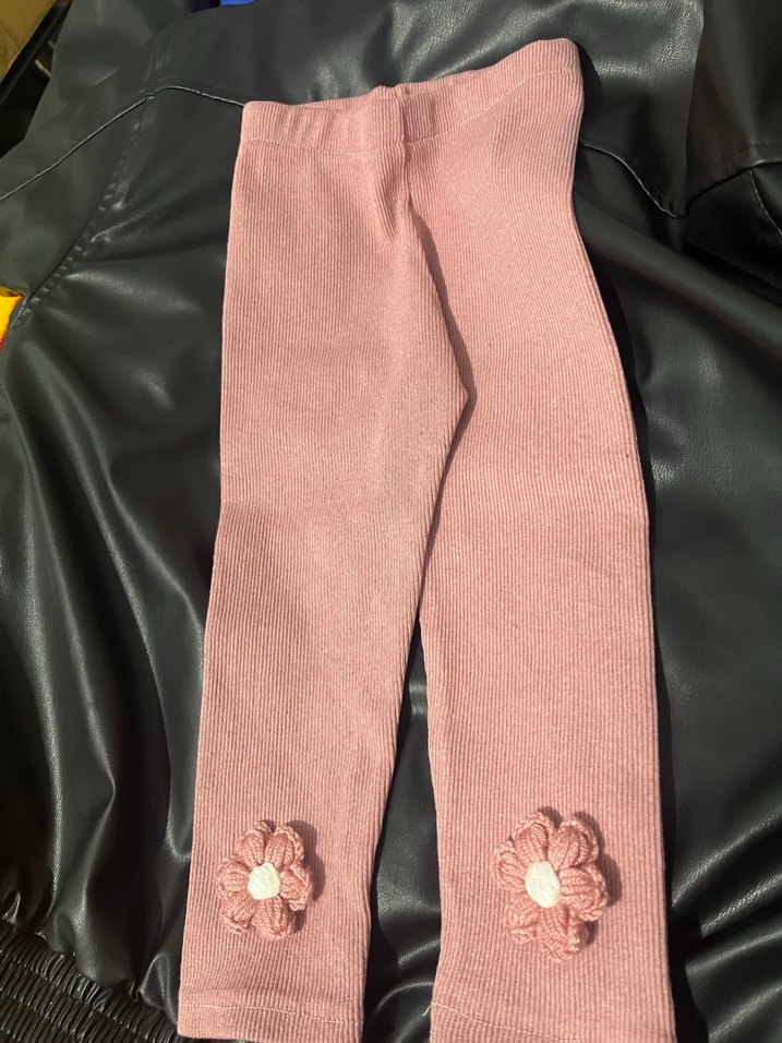 Düğmeli Pembe Kız Çocuk Tayt - Görsel 2