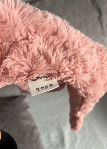 Kız Çocuk Pembe Peluş çeket - Görsel 5