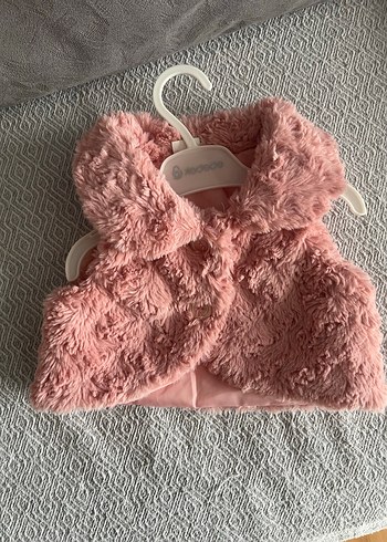 Kız Çocuk Pembe Peluş çeket - Görsel 3