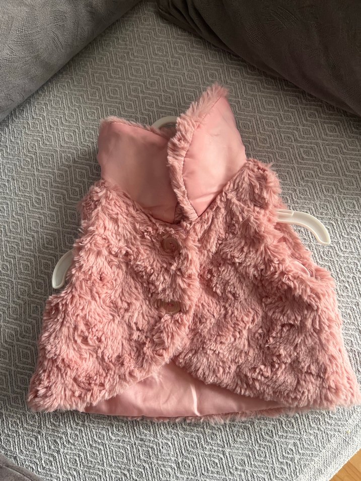 Kız Çocuk Pembe Peluş çeket - Görsel 4