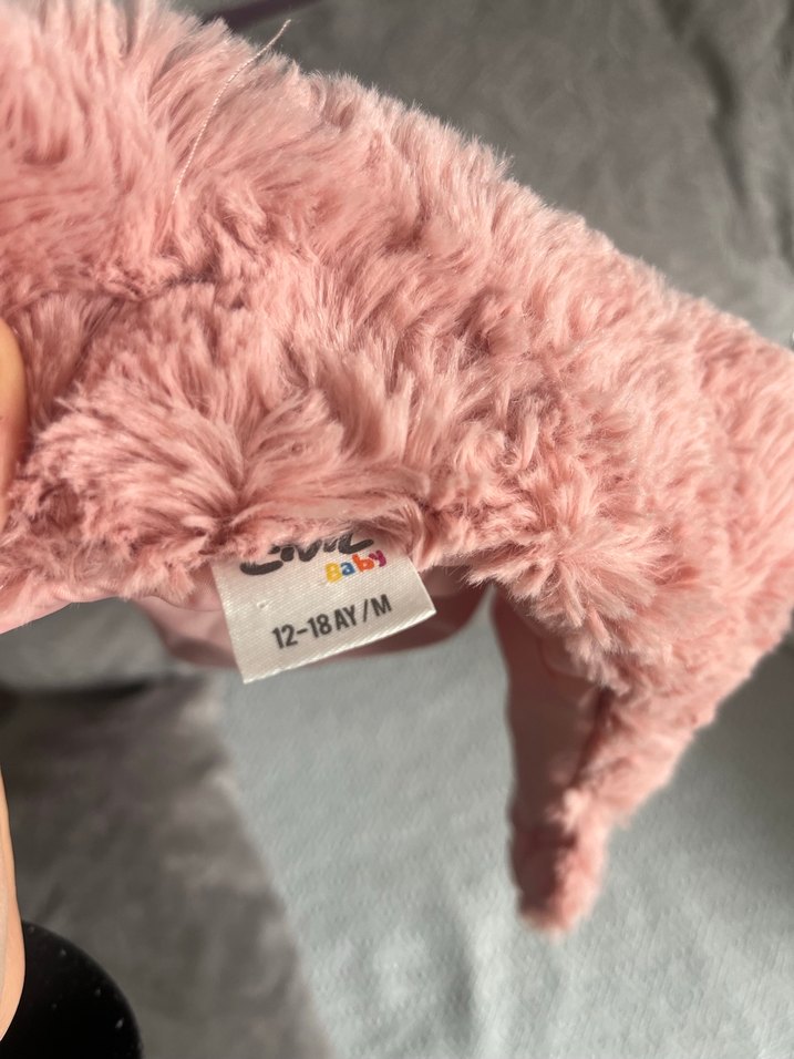 Kız Çocuk Pembe Peluş çeket - Görsel 5