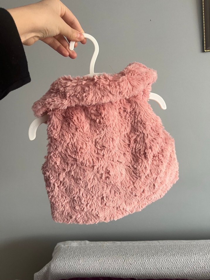 Kız Çocuk Pembe Peluş çeket - Görsel 2