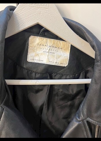 ZARA Kemerli Siyah Kadın Deri Ceket - Görsel 3