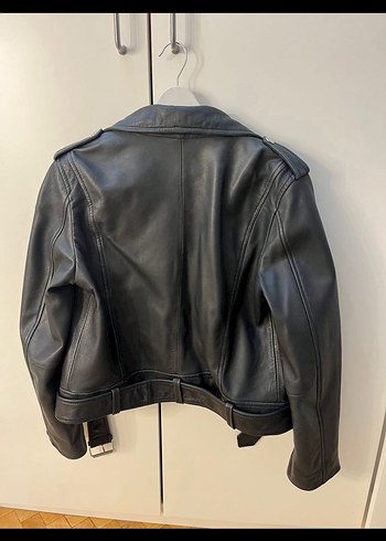 ZARA Kemerli Siyah Kadın Deri Ceket - Görsel 2