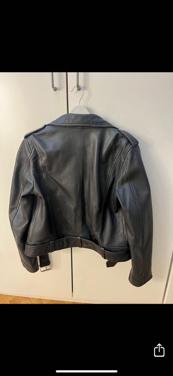 ZARA Kemerli Siyah Kadın Deri Ceket - Görsel 2