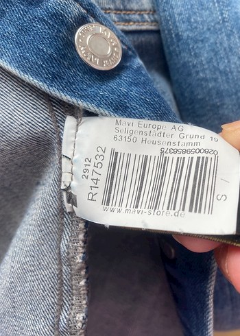 s Beden mavi Renk Düğmeli Fitted Mavi Denim Ceket