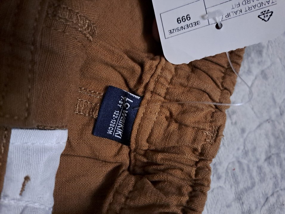 Erkek Kahverengi Keten Şort - Görsel 2