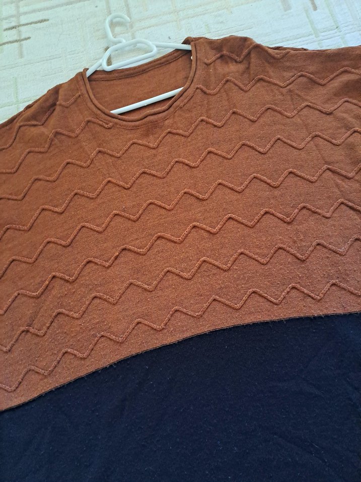 Kahverengi Siyah Triko Kadın Kazak - Görsel 2