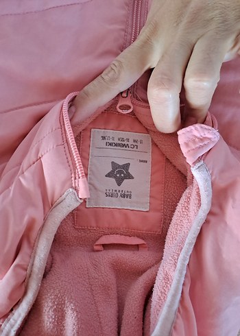 Kız Çocuk Pembe Kapüşonlu Mont - Görsel 2