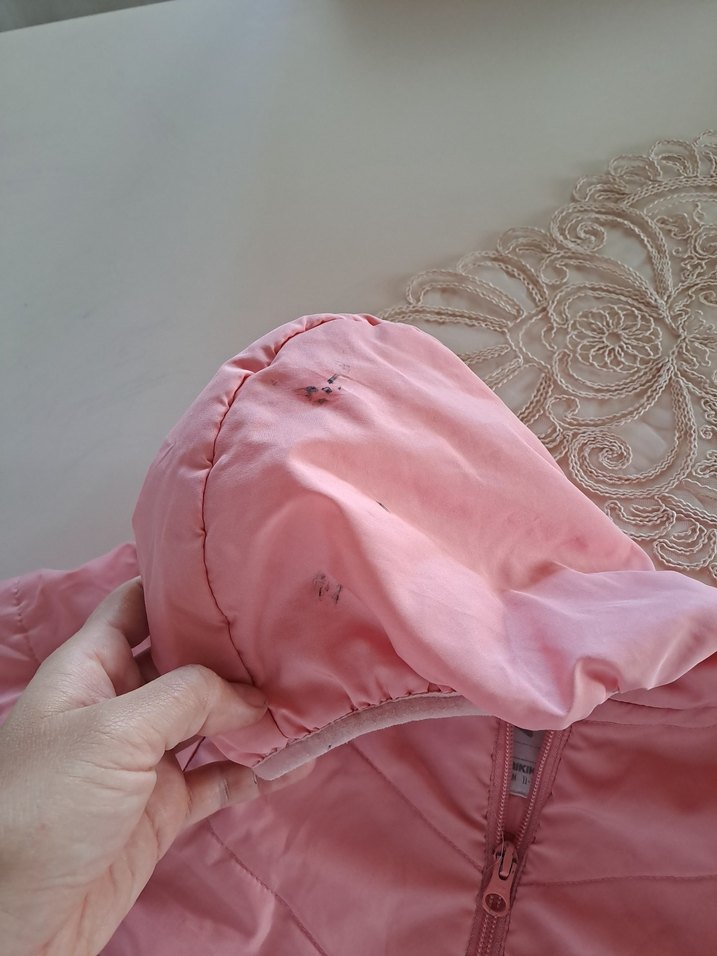 Kız Çocuk Pembe Kapüşonlu Mont - Görsel 3