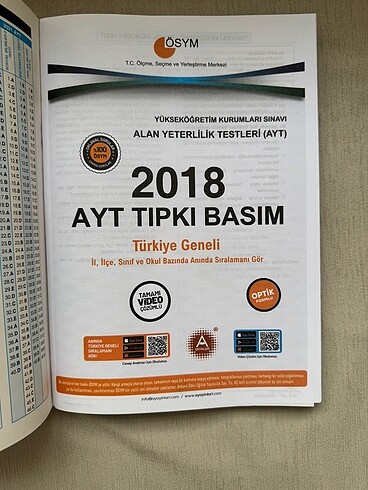  YKS AYT ÖSYM ÇIKMIŞ SORULAR TIPKI BASIM ÇÖZÜLMEMİŞ SON BASIM