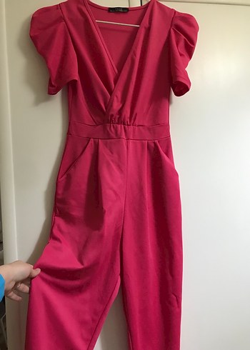 Pembe Drapeli V Yaka Midi Tulum - Görsel 2