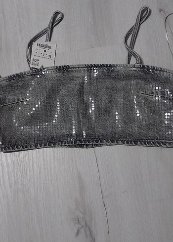 Gri Batik Desenli Street Style Bralet - Görsel 4