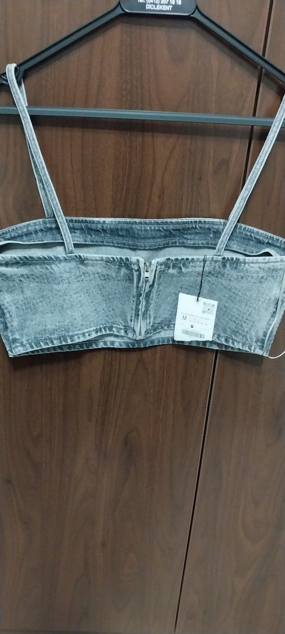 Gri Batik Desenli Street Style Bralet - Görsel 2