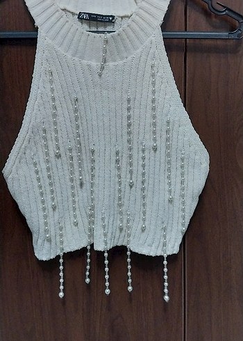 Nakışlı Beyaz Bohem Örgü Süveter - Görsel 2