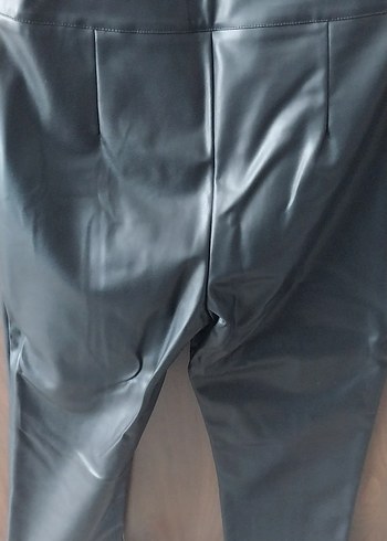 IPEKYOL siyah Deri Midi Kadın Pantolon - Görsel 2