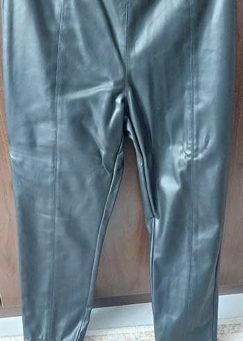 IPEKYOL siyah Deri Midi Kadın Pantolon - Görsel 3